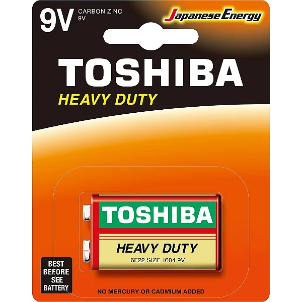 Bateria 9V Toshiba Heavy Duty Carbon Zinc