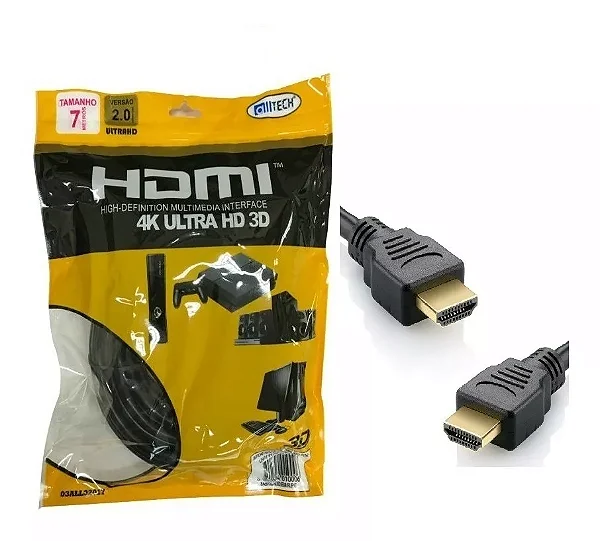 Cabo Hdmi 7 Metros 2.0 Ethernet 3D 4K Ultra HD Full HD  Alltech