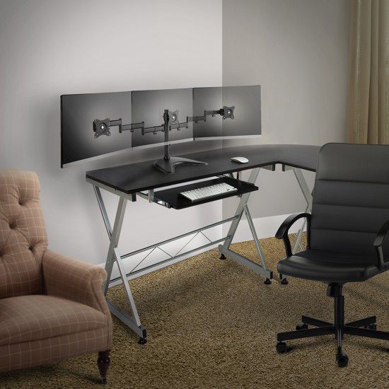 Suporte Triplo Mesa p/ 3 Monitor Gamer Altura Inclinação e giro - T1236n Elg