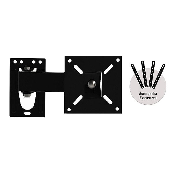Suporte Articulado para TV LED, LCD, Plasma, 3D e Smart TV de 10” a 60” Brasforma BRA3.0