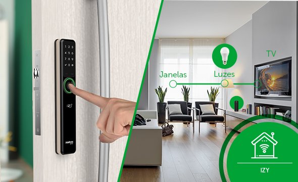 Fechadura Eletrônica Digital Intelbras com Biometria, Cartão, Senha e Wi-Fi IFR 7001