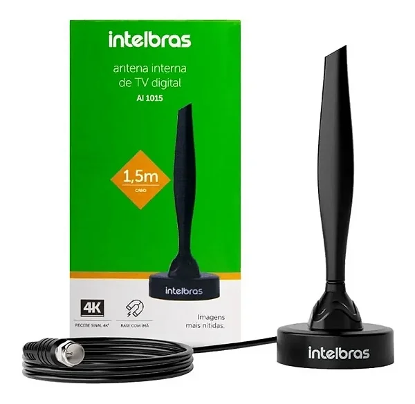 Antena Digital Interna 4K 1,5 metro cabo Intelbras AI 1015