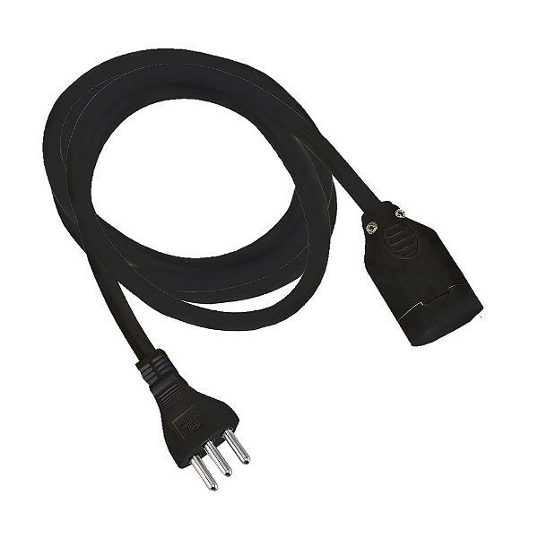 Extensão Eletrica 3 Metros Macho Femea 20A 3X2,5MM Force Line 3Pinos Tripolar Cordão Prolongador