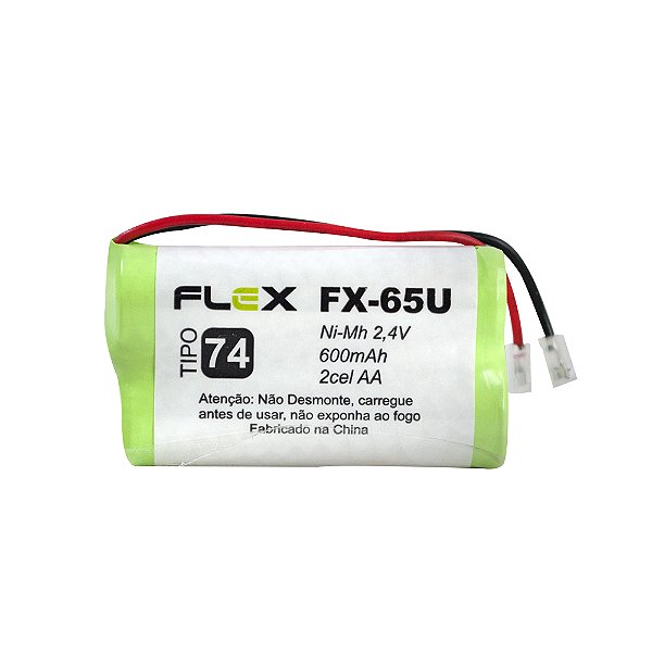 Bateria Telefone sem Fio 2,4V 600mah Pino Universal Flex FX 65U