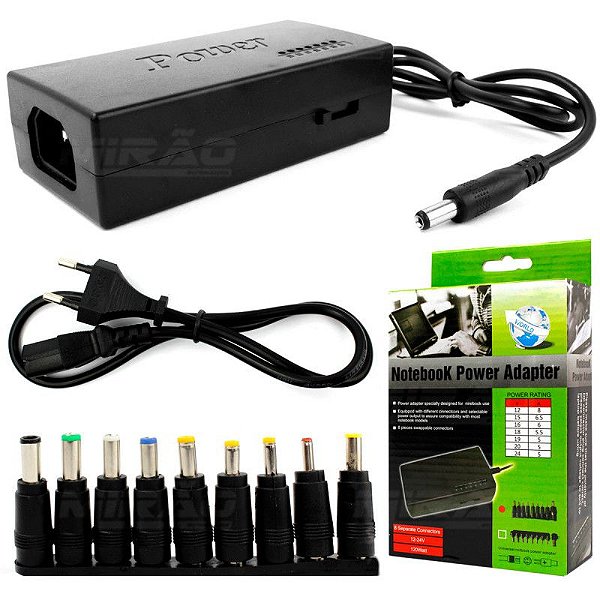 Fonte Carregador Para Notebook Universal 12V a 24V Até 6A Vários Plugs