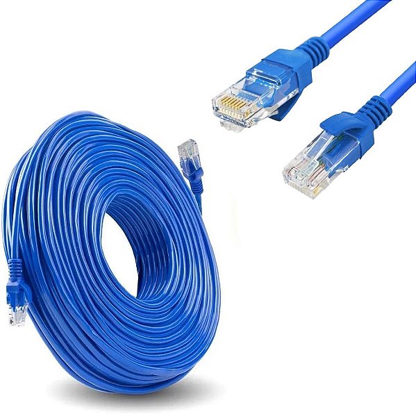 Cabo De Rede  Patch Cord CAT6 20 Metros Azul