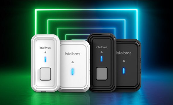Campainha sem fio Externa  Intelbras CIB 101 Autonomia Bateria 5 anos  5 níveis de volume Alcance 100 Metros