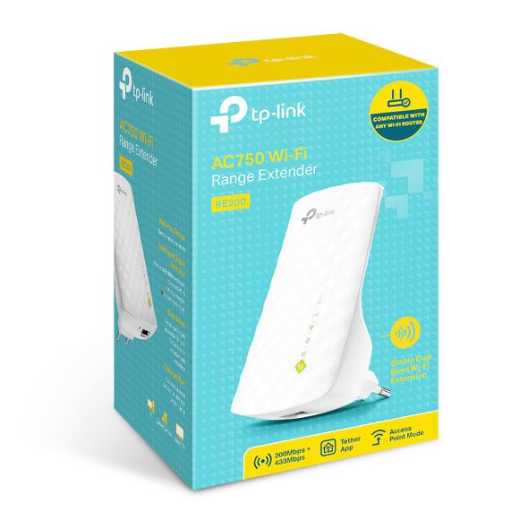 Repetidor TP-Link WiFi Wireless  AC750  RE 200 2.4GHz até 300Mpbs