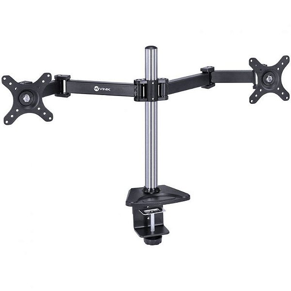 SUPORTE PARA 2 MONITORES 12″ A 32″ VESA 100X100  DE MESA COM  MORSA VINIK– SM310C