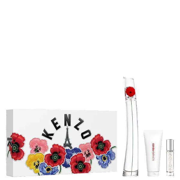 Conjunto Flower By KENZO Feminino Eau de Parfum 100ml + Loção Hidratante Corporal 75ml + Travel Size 10ml