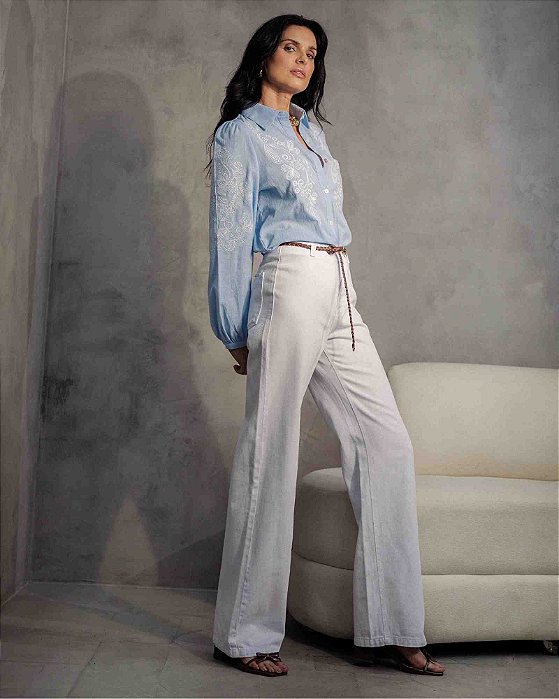 CALÇA WIDE LEG C/ CORDÃO