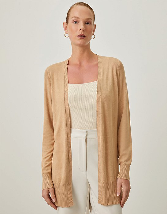 CARDIGAN TRICOT BÁSICO KHAKI