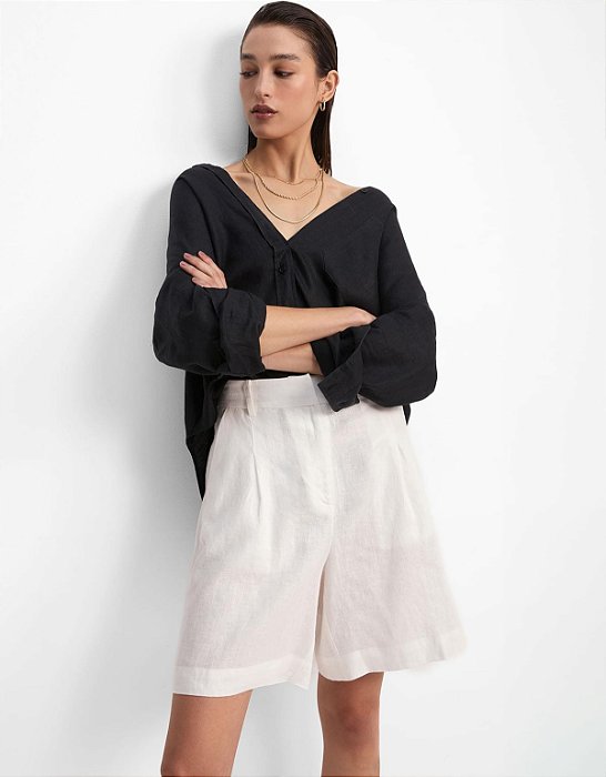 BERMUDA ALFAIATADA LINHO