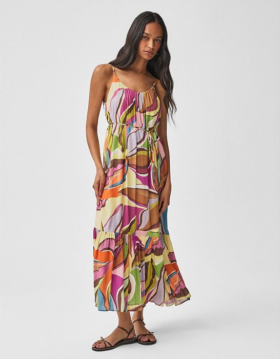 VESTIDO FLORAL ABSTRATO