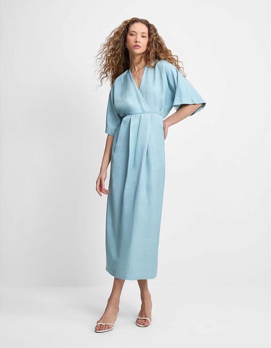 VESTIDO MIDI COM TRANSPASSE