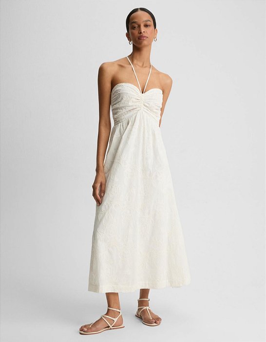 VESTIDO FLORAL BORDADO BRILHO