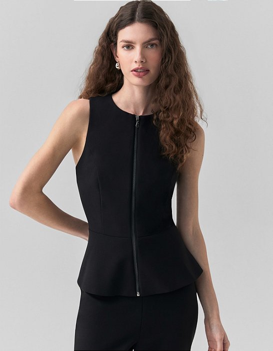 BLUSA ALFAIATADA COM ZIPER