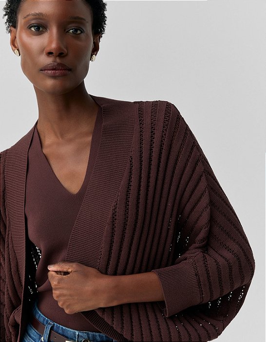 CARDIGAN TRICOT CASULO TEXTURA