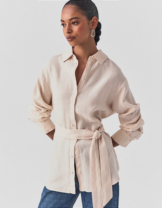 CAMISA LINHO COM AMARRAÇÃO