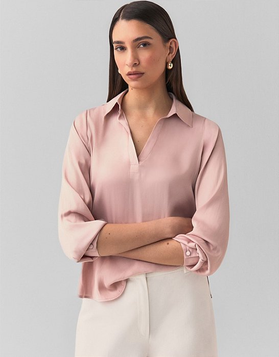 BLUSA MEIA VISTA ACETINADA