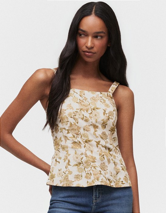BLUSA FLORAL FUMÊ