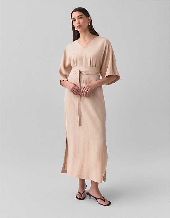 VESTIDO PREGAS CINTO