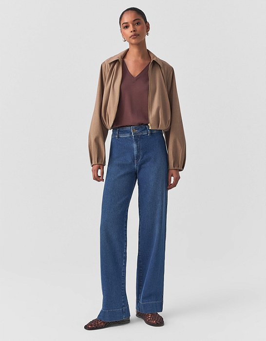 CALÇA JEANS RETA CINTURA MÉDIA