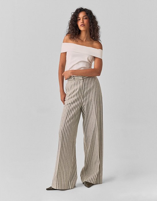 CALÇA FIO TINTO LISTRAS
