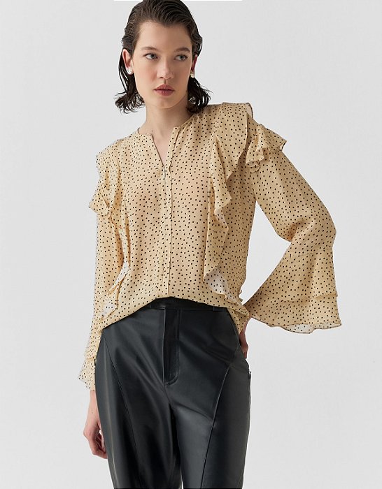 BLUSA AMPLA POÁ VANILLA