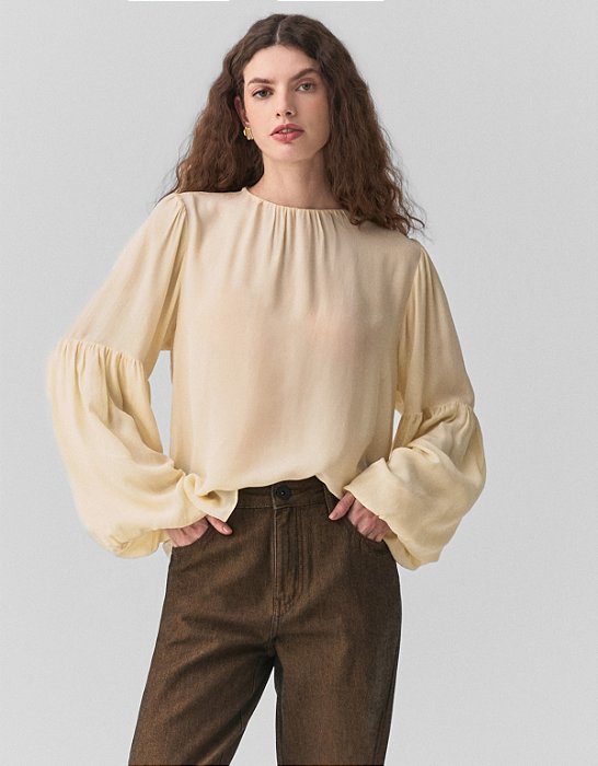 BLUSA AMPLA MANGA BALONE