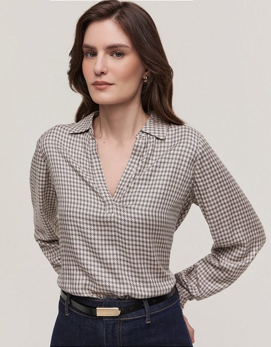 BLUSA JACQUARD MEIA VISTA