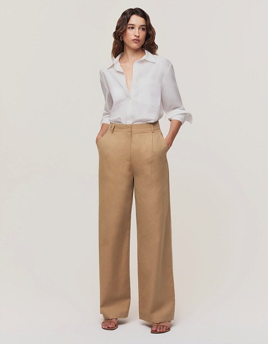 CALÇA RETA PREGAS
