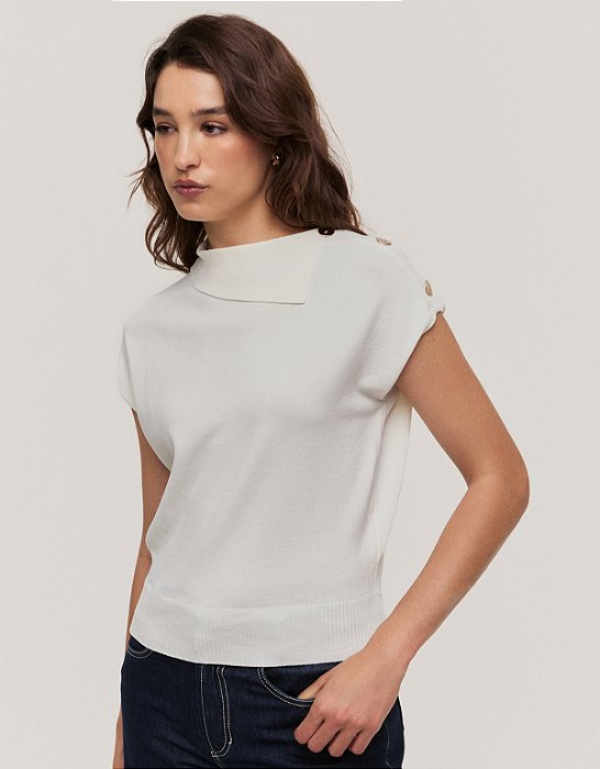 BLUSA TRICOT GOLA BOTÕES