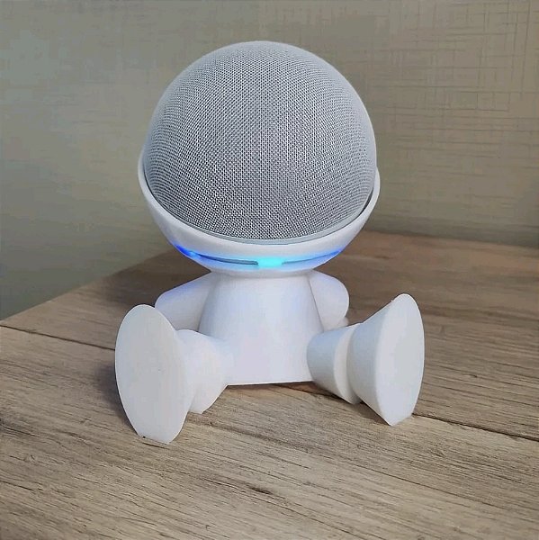 Suporte para Echo Dot Robô Sentado Branco