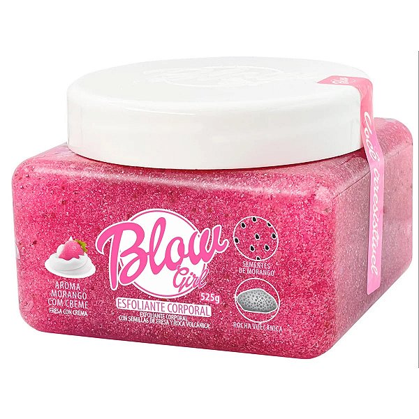 Esfoliante Corporal em Gel Blow Girl Morango com Creme Rocha Vulcânica 525g