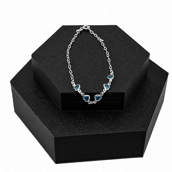 Pulseira Coração Azul