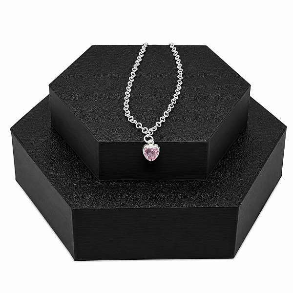 Pulseira Coração Rosa