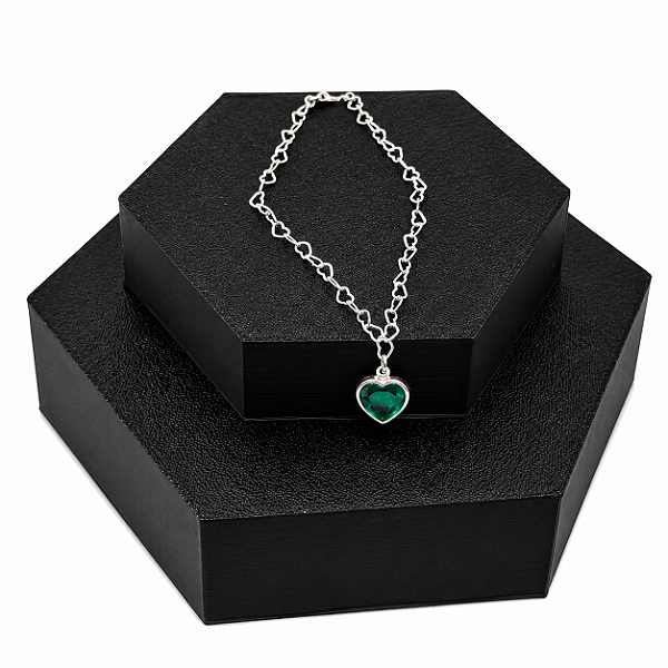 Pulseira Coração Verde