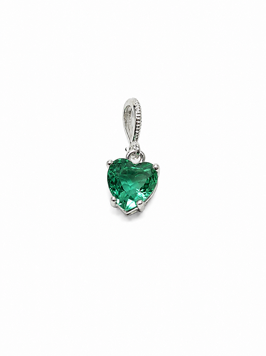 Pingente Pedra Coração Verde