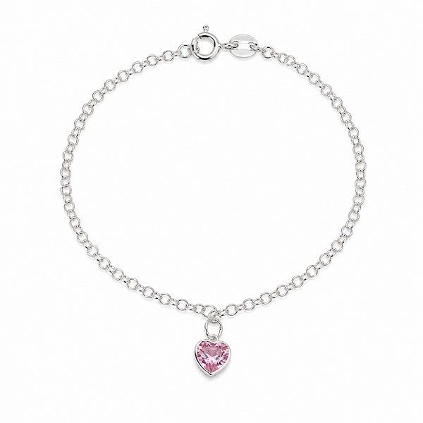 Pulseira Coração Rosa