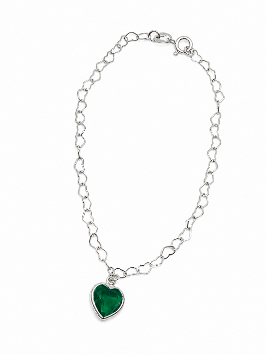 Pulseira Coração Verde