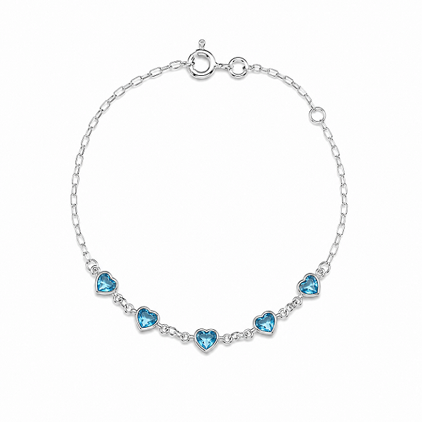 Pulseira Corações Azuis