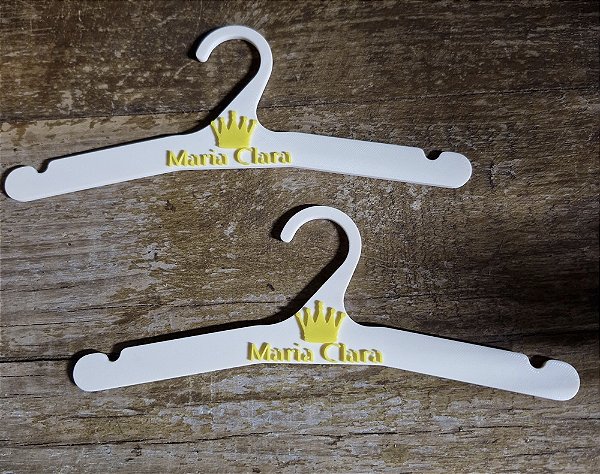 Conjunto com 6 unidades de Cabide Infantil personalizado com nome