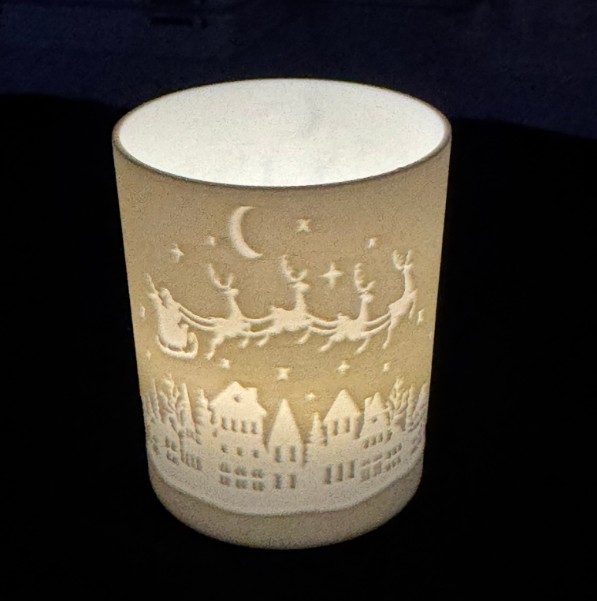 Porta Velas Natal Papai Noel e Rena Conjunto com 2