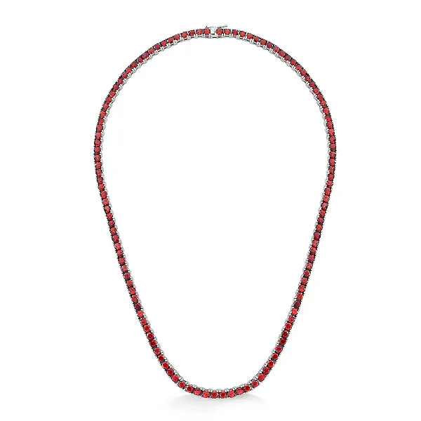 Colar Riviera Granada Natural 3mm em Prata 925 com Banho de Ródio