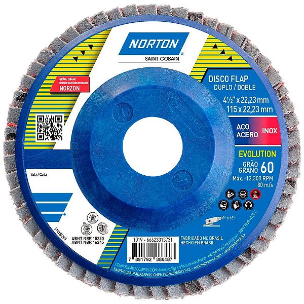 FLAP PLASTICO R822 EVOLUTION 115X22 P0060 CX10 NORTON
