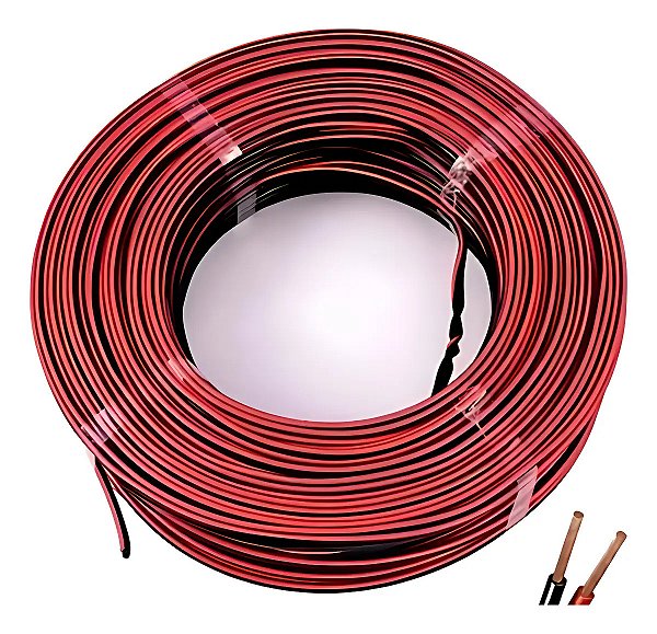 FIO FLEXIVEL POLARIZADO 2X0,75MM PTO/VERM/BRANCO