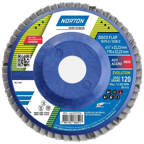 FLAP PLASTICO R822 EVOLUTION 115X22 P0120 NORTON