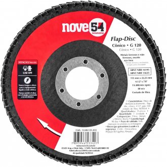FLAP DISC CONICO 4.1/2 G120 (C.FIBRA) NOVE54