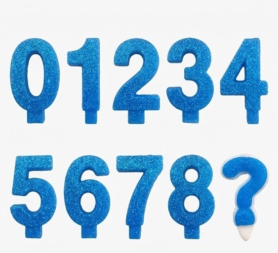 Vela Super Azul (Números 0 a 9 e ?)